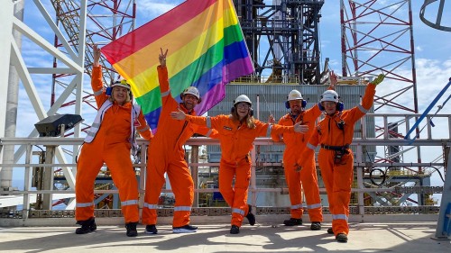 Celebrating Pride Month on the Eldfisk 2/7 S platform in the Norwegian North Sea.