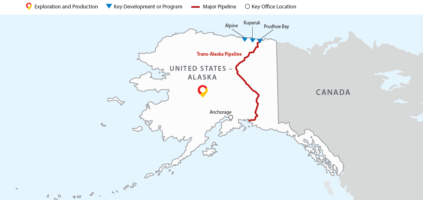 Map of ConocoPhillips Operations in Alaska